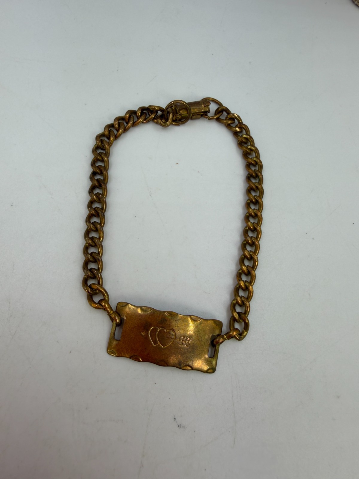 Vintage Bracelet Sweetheart Chain Brass? 7 Inches Lightweight