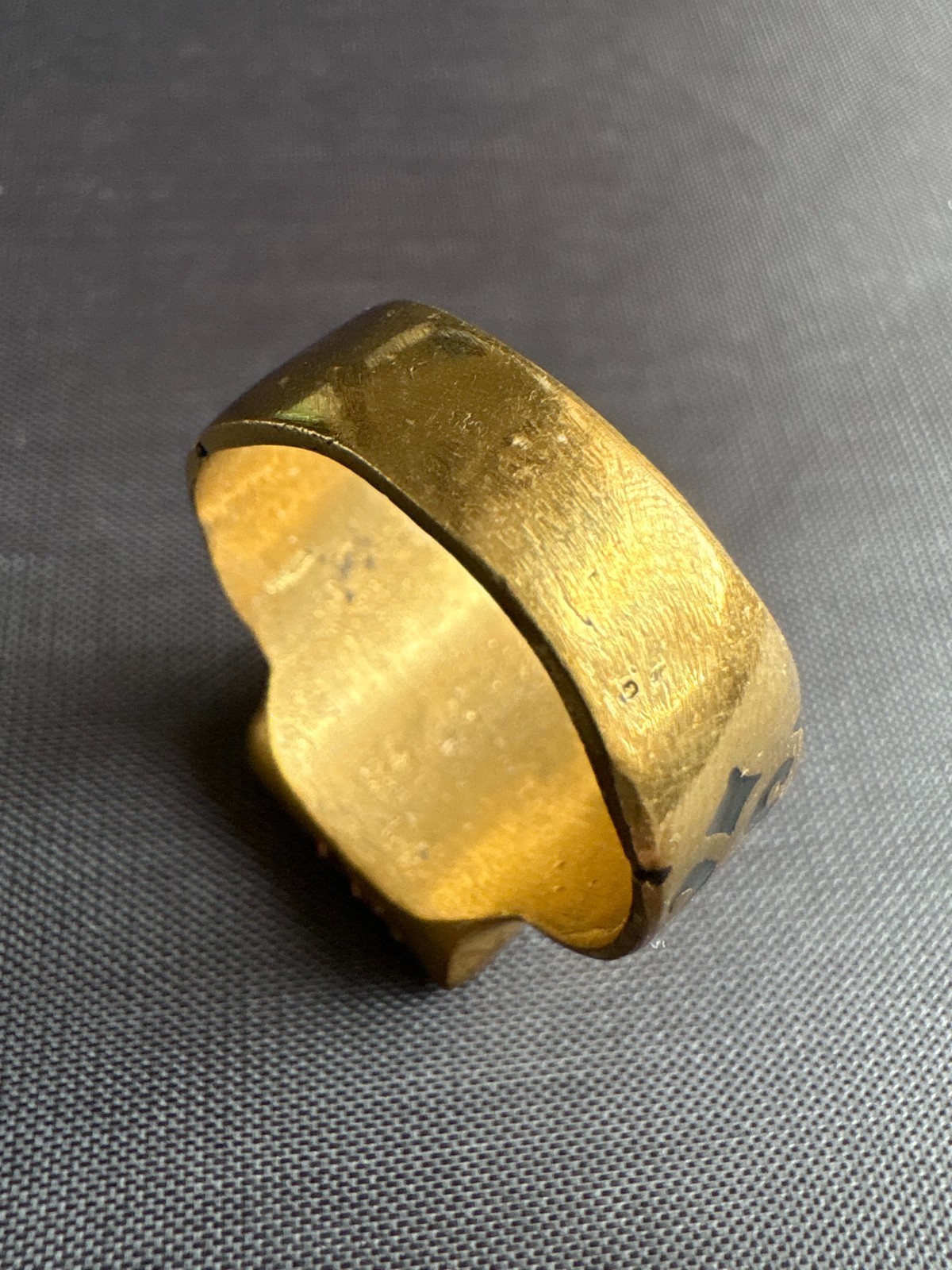 Vintage Moroccan Tuareg Brass Ring Large Berber Sahara Handmade Ring Size 12 US