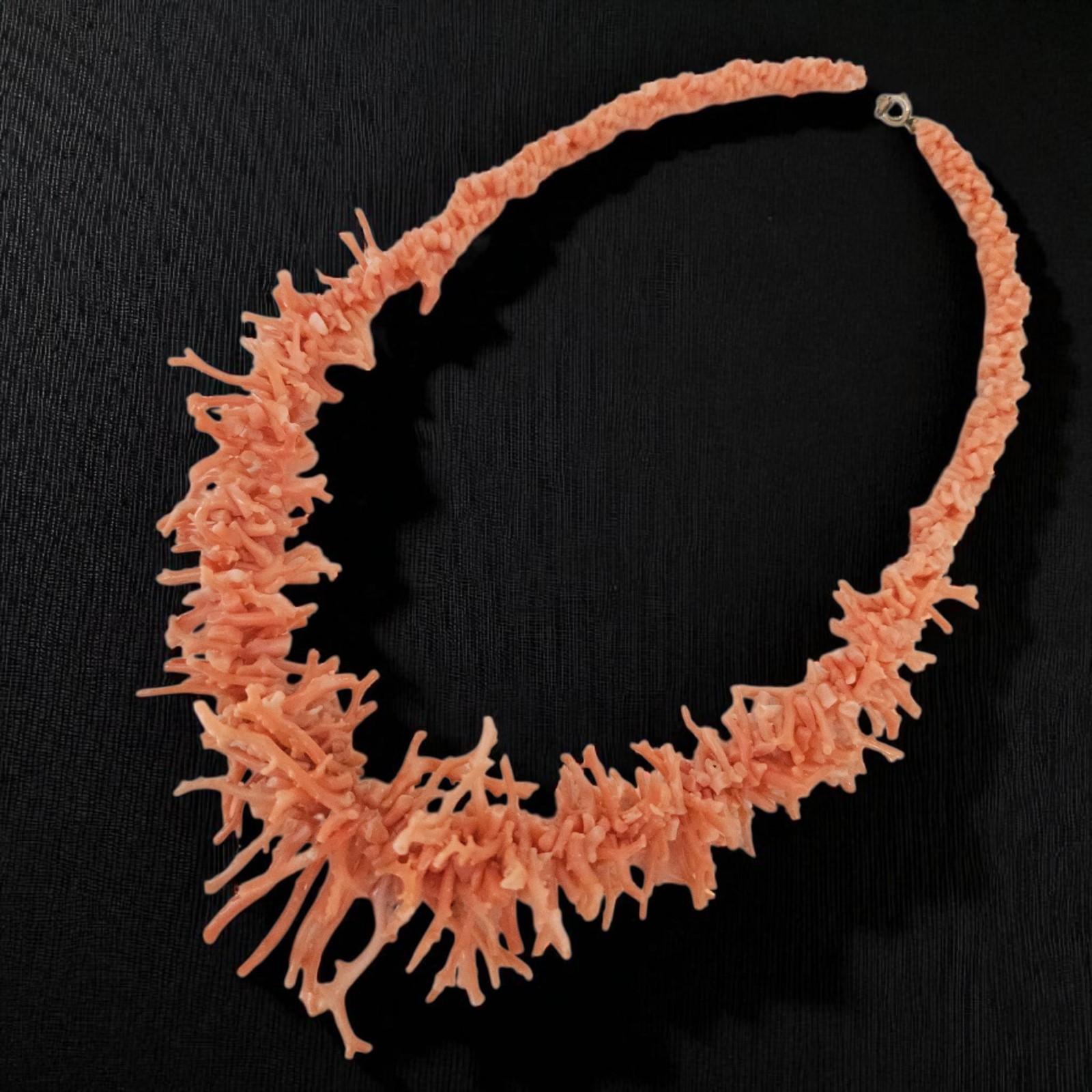 Graduated Coral Branch Necklace Vintage Genuine Natural 22″