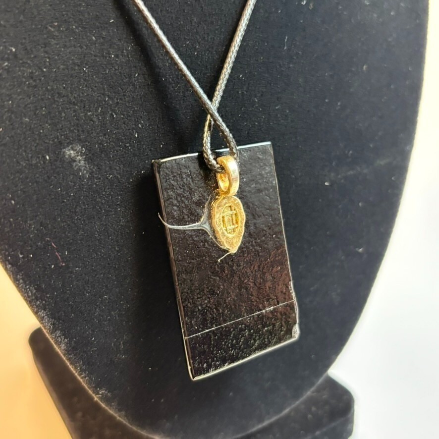 Pendant Necklace Jewelry Art Glass Vintage 2000s Cord Retro Accessory Y2K