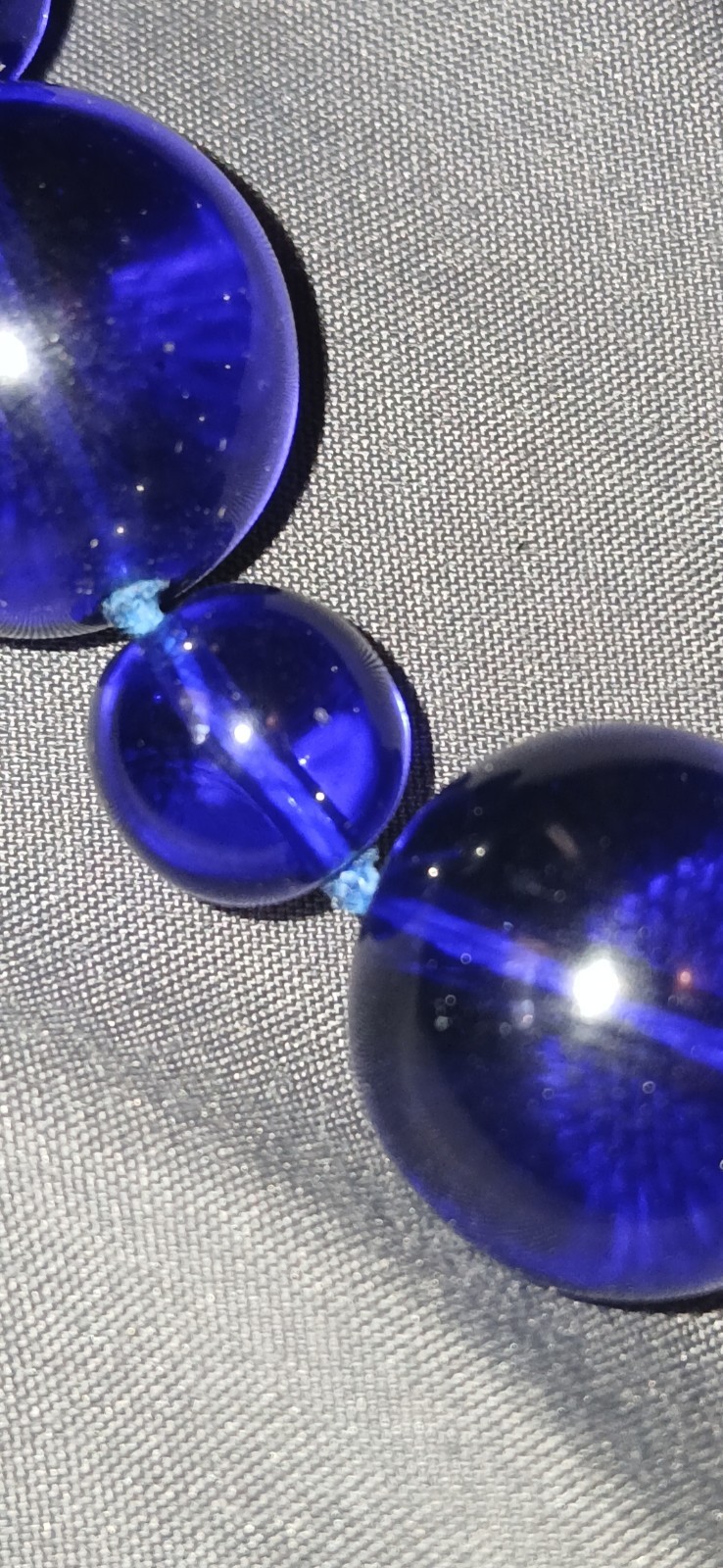 1920s 🖤 Czech COBALT Blue Art Deco Glass 🖤 STATEMENT NECKLACE Stunning