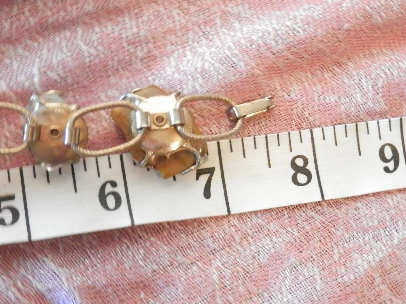 WOW Chunky Vintage 50’s Gorgeous Jade Pink Quartz Jasper Tiger Eye Bracelet 10N4