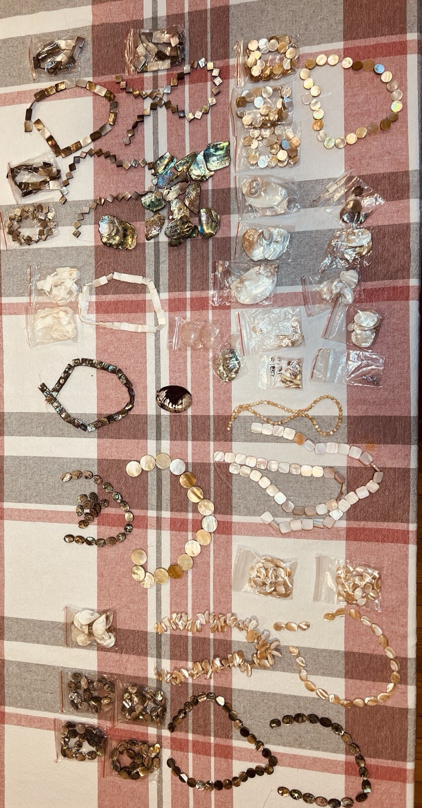 Mother Of Pearl Strands Lot Collection And Other Beautiful Shell Jewelry Pieces