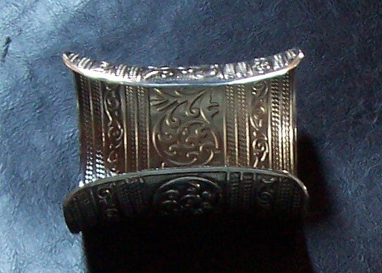 Vtg scroll boho cuff bracelet silvertone 76 grams massive chunky gypsy ethnic
