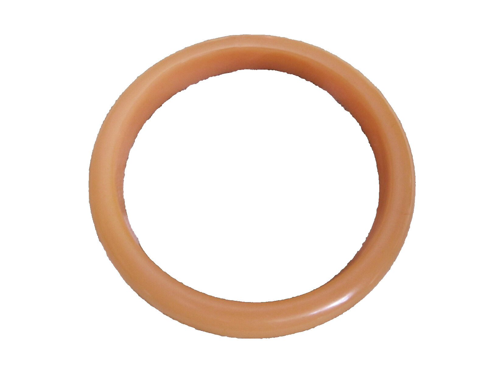 Vintage melon orange acrylic bangle bracelet, 1/2″ wide x 3″ across