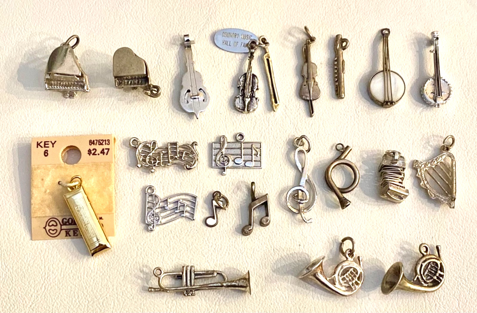 Vintage Sterling Silver Musical Instruments & Notes Charm Choice