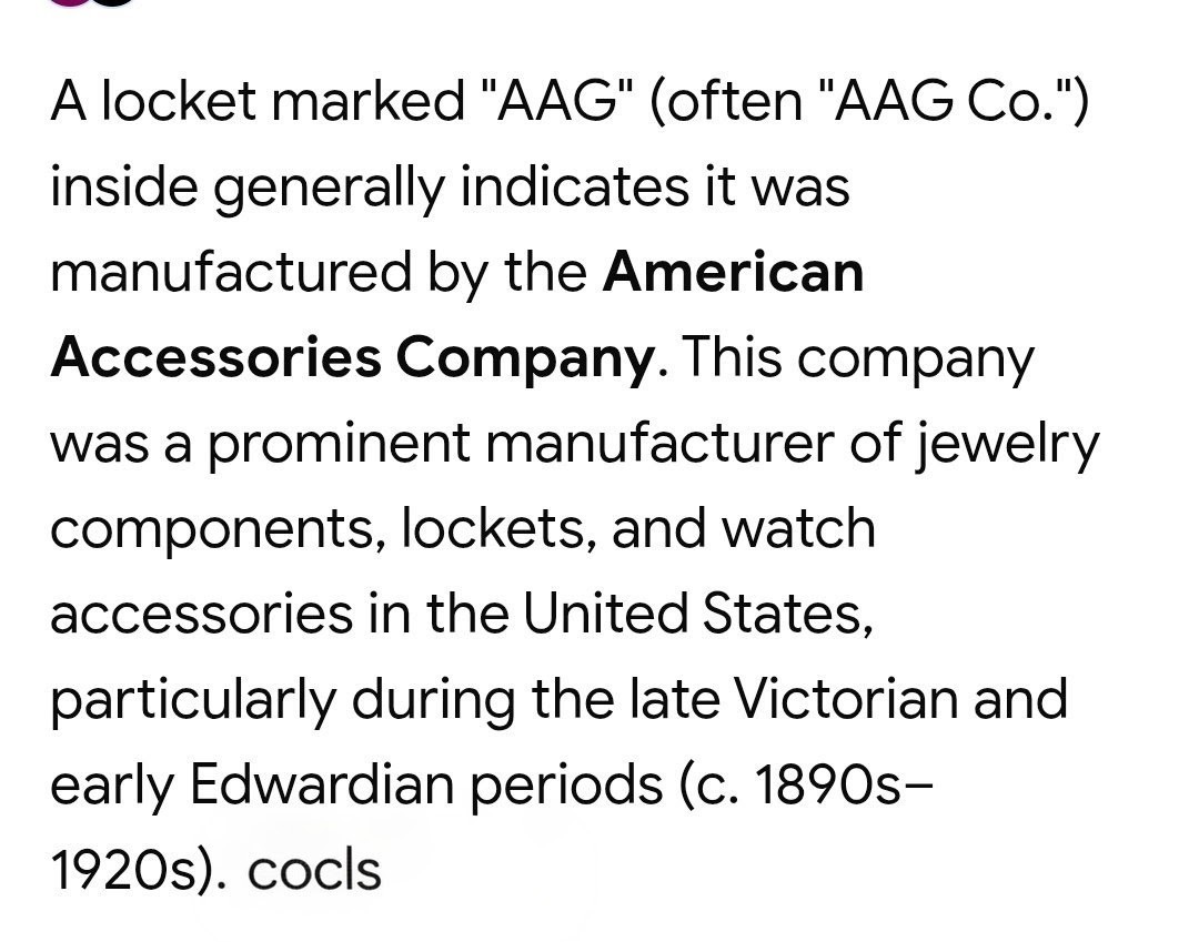 Antique Locket Pictures Marked AAG With A Flag Inside On Both Sides Goldfield?