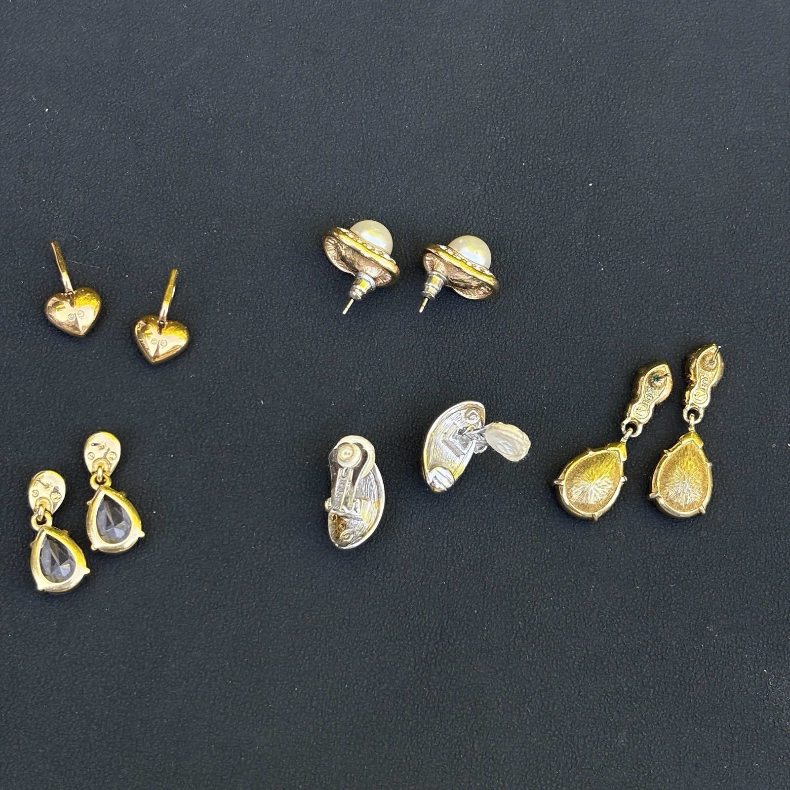 5 Pairs Signed Swarovski Crystal Earrings Lot