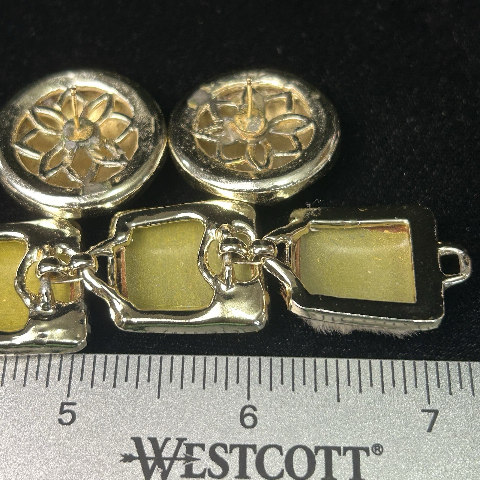 Vintage Leopard Print Faux Fur Bracelet Earrings Set Silver Tone Chunky 7in READ