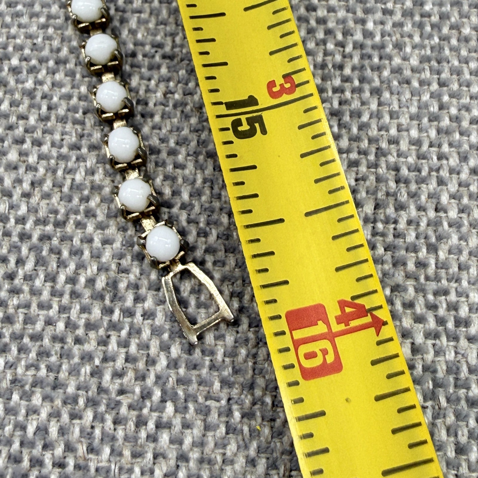 Vintage Collar Necklace Milk Glass Beaded Flower Pendants 16 Inches