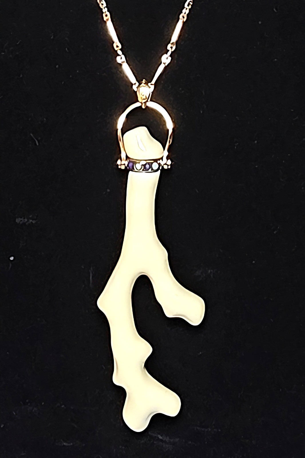 Vintage Stella & Dot Cameron Enameled Faux Coral Branch Necklace