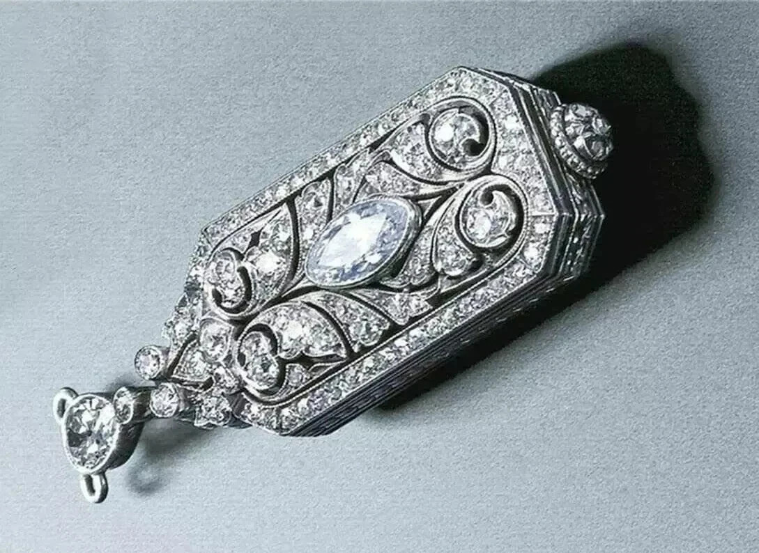 Engagement Anniversary 14K White Gold Finish Pendant 5.20Ct Marquise Cut Diamond