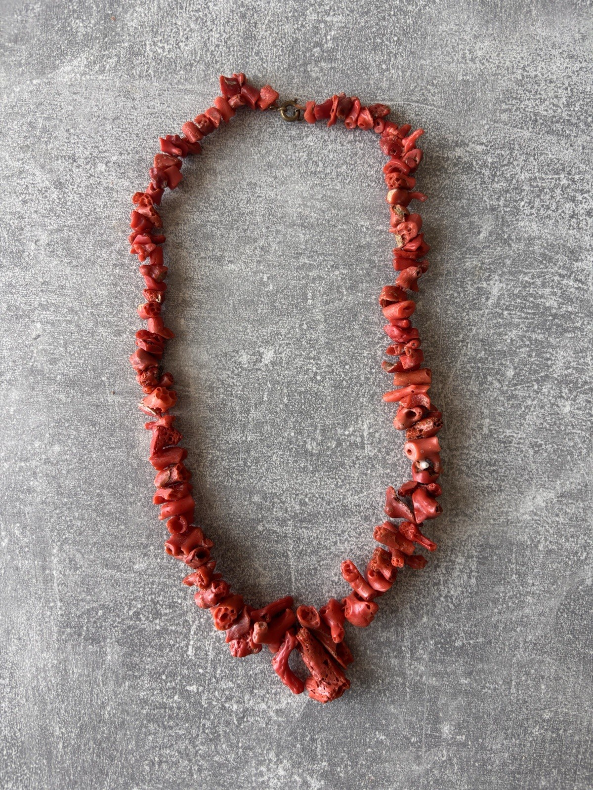 Natural Red Coral Necklace Branch Beads Vintage 43g 25cm Genuine Coral Jewelry
