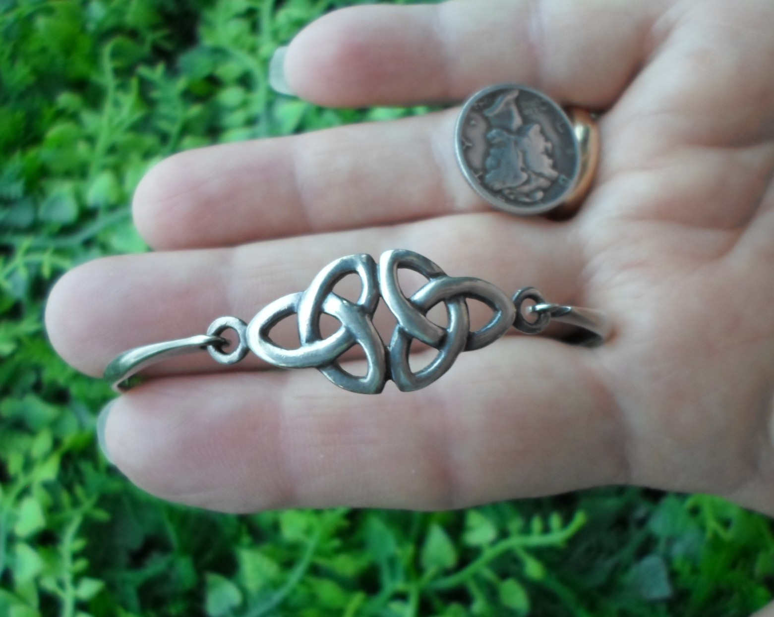 Vintage 1997 – KH – KIT HEATH – Sterling silver – CELTIC KNOT bangle BRACELET