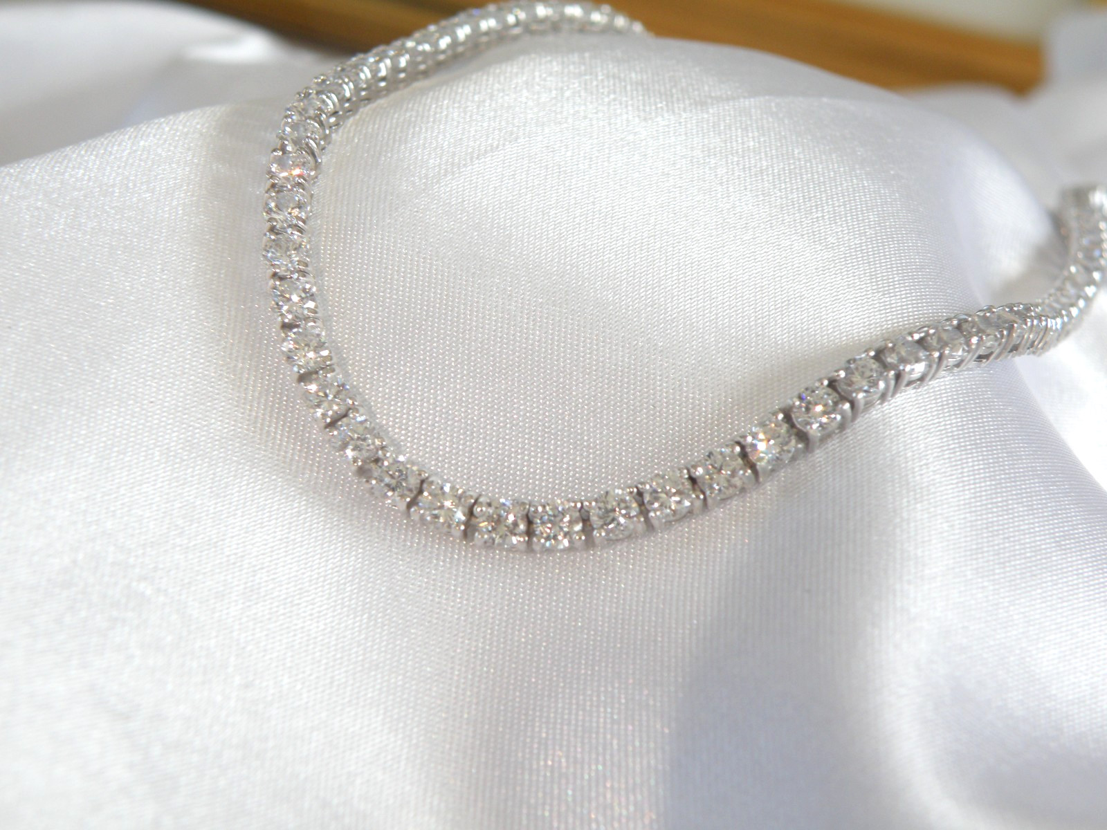 Vintage Sterling Silver 925 Cubic Zirconia Tennis Necklace Fits 18″