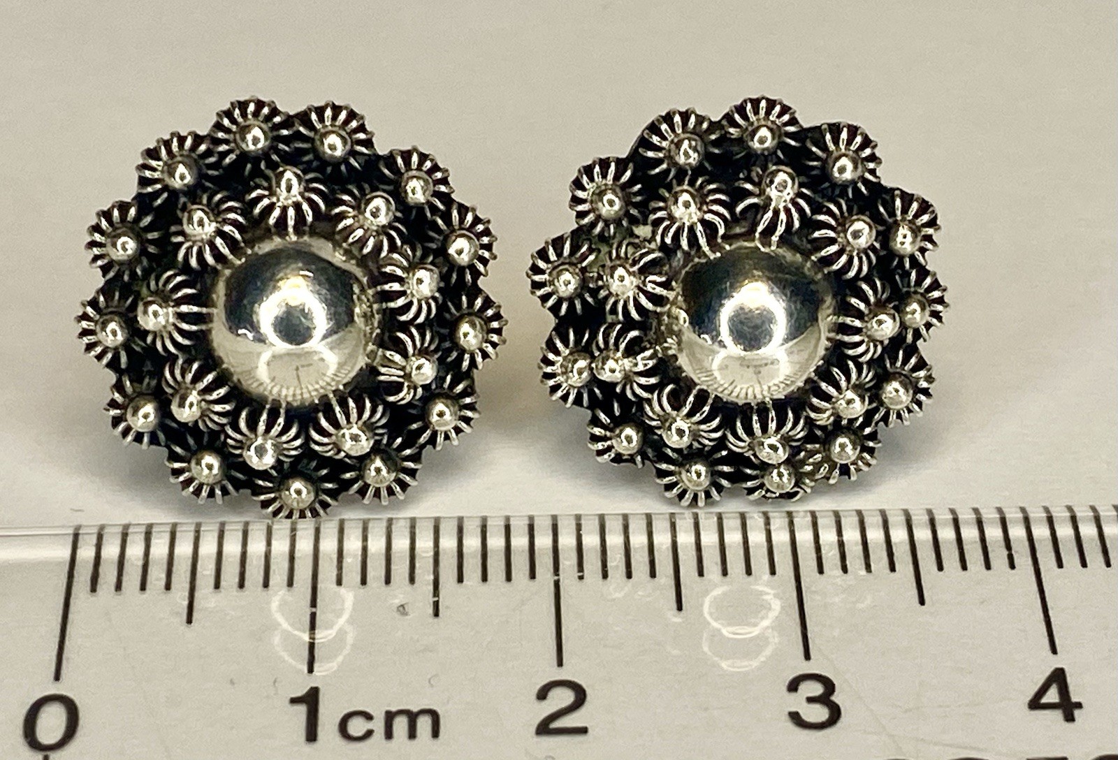 Vintage Mexican Sterling Silver 925 Mid-Century Brutalist Screw Back Earrings