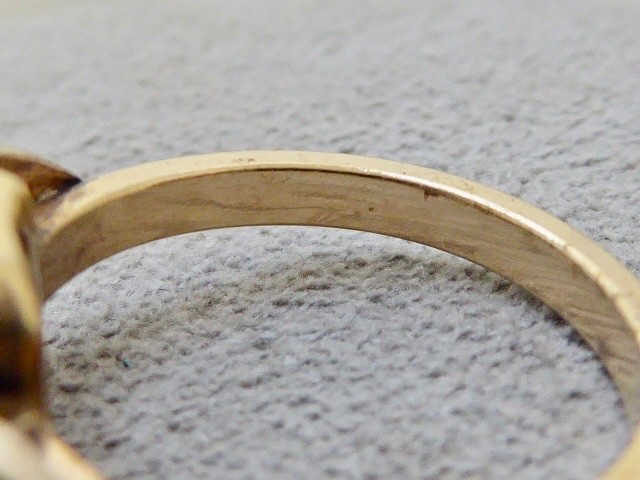 70’S NEW OLD STOCK 10K YELLOW GOLD FILLED SIMULATED AQUA RING SIZE 4.25 RING