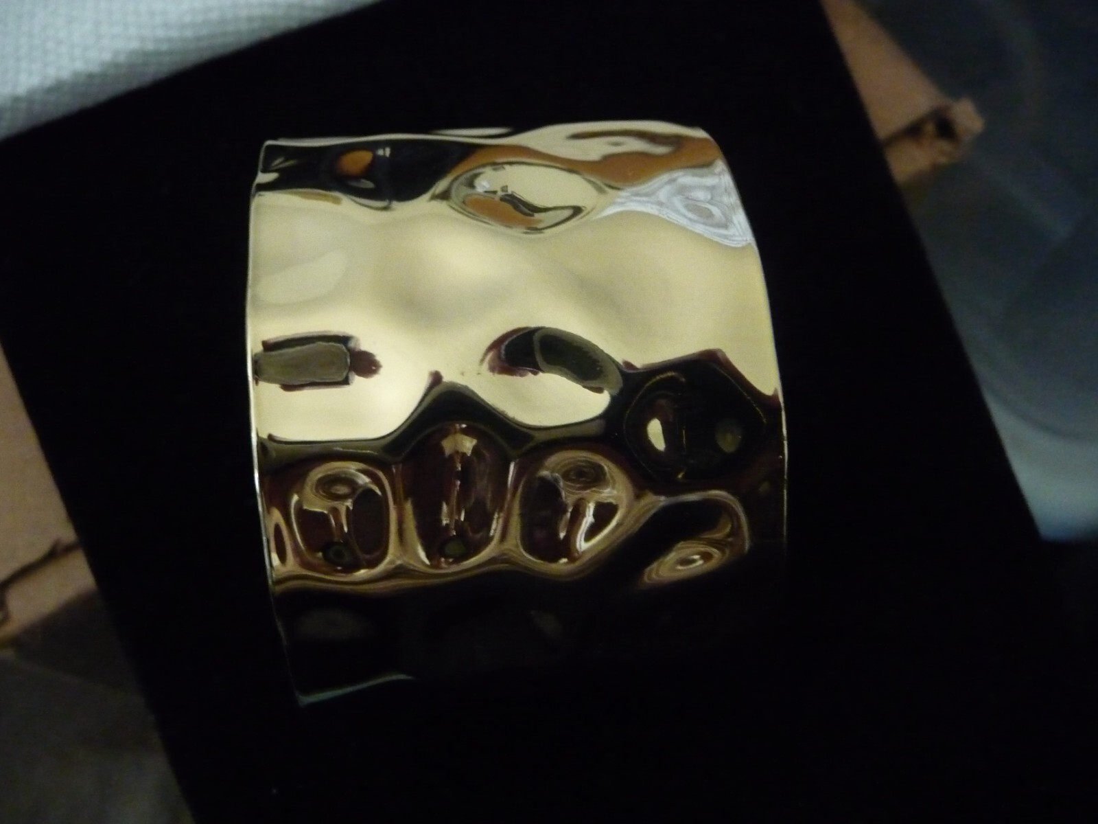 CUFF 1 3/4′ WIDE TEXTURED GOLD TONE BRACELET #28/19