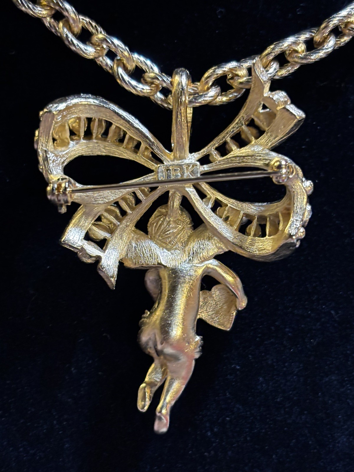Camrose & Kross JBK Jacqueline Kennedy Angel Cherub Necklace Pendant Brooch Pin