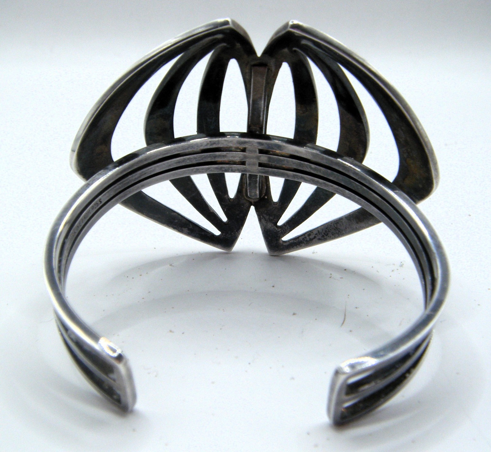 Niels Erik Sterling Silver 925 Modernist Abstract Cuff Bracelet Denmark N E From