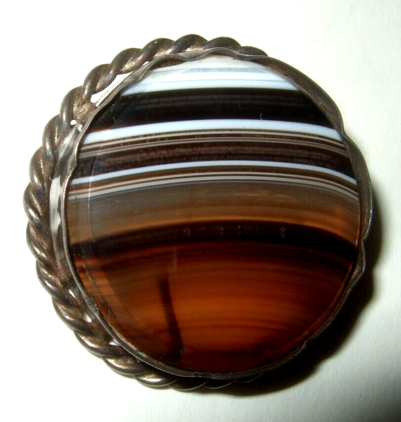 Scottish Agate Pin Antique Estate Jewelry
