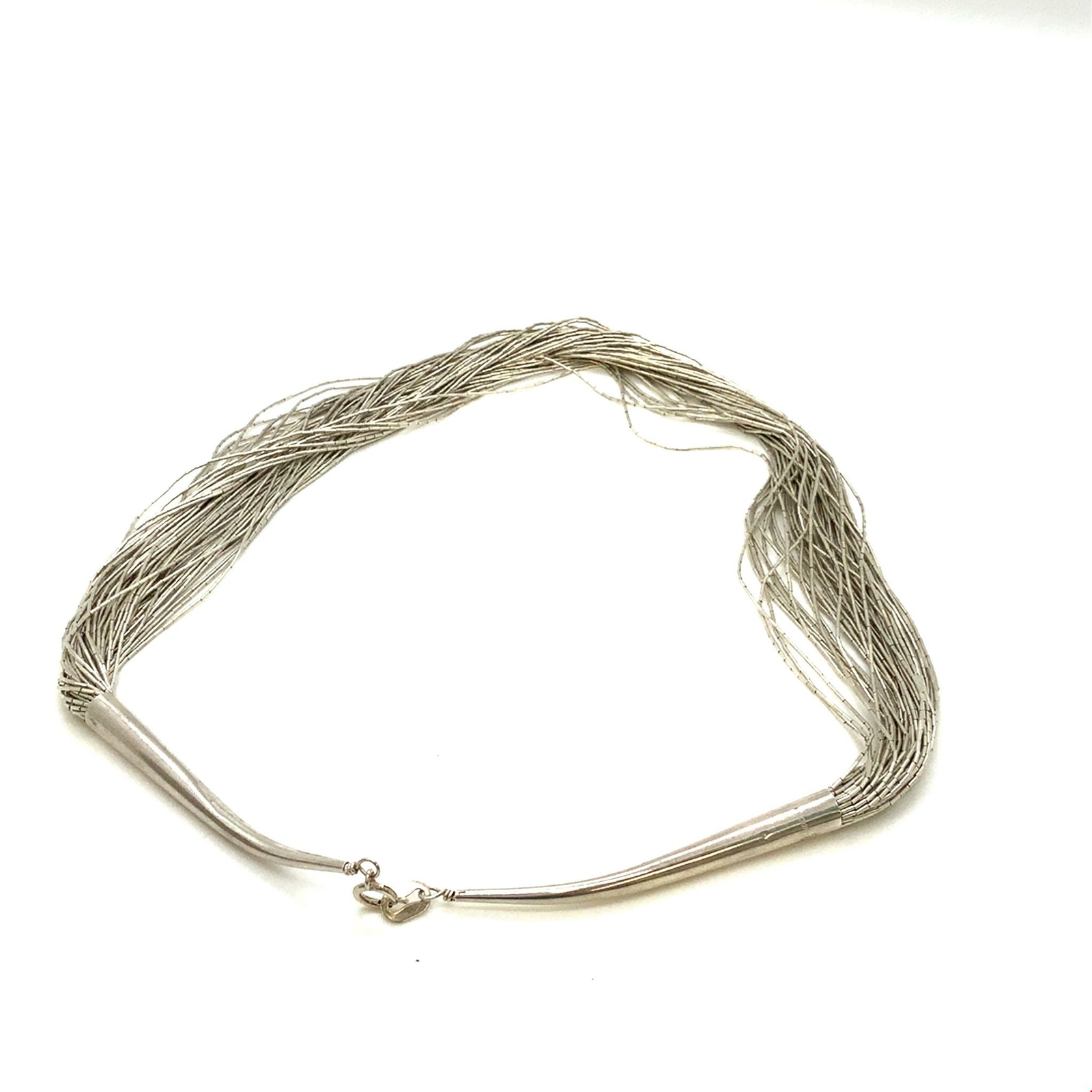 Vtg Signed 925 Carolyn Pollack Liquid Silver Multi Strand Design Necklace 20 1/4