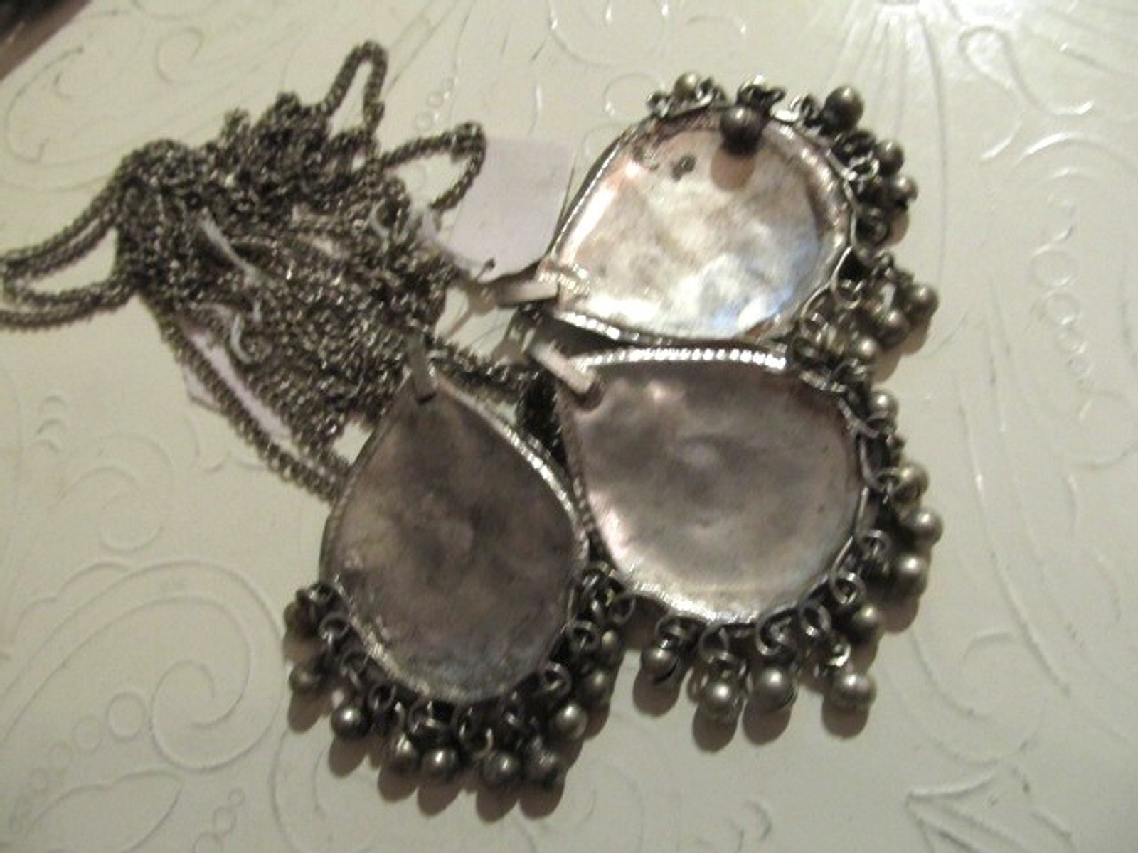 Vintage LOT of 3 Tribal Earth Tone Agate Stones Pendant Necklaces New Old Stock!