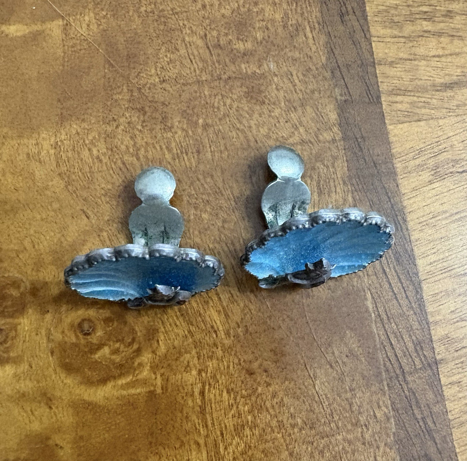 VTG 1930s Sterling Bernard Instone Art Deco Figural Cornish Pixie Shell Earrings