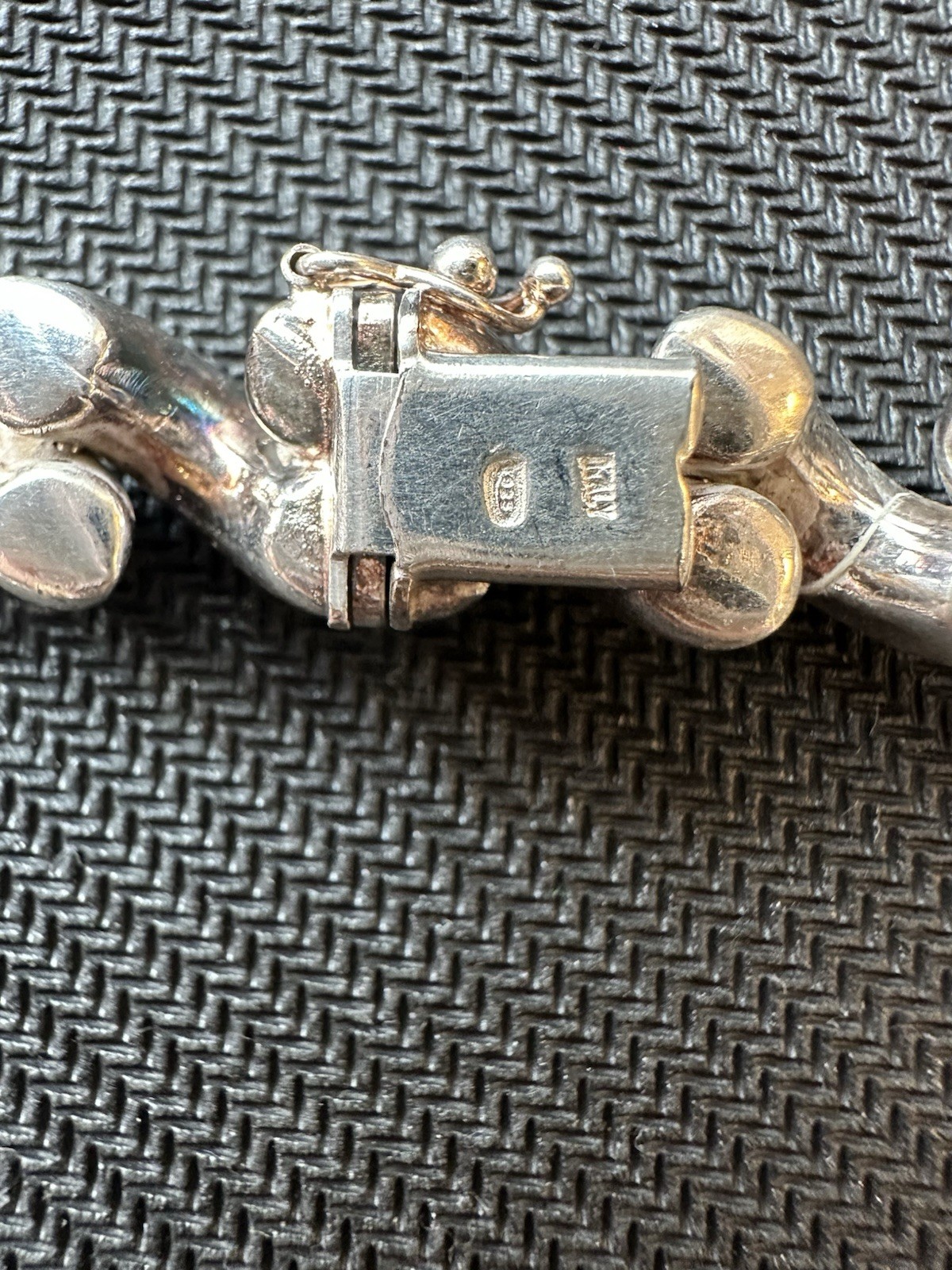 Vtg Sterling Silver 925 San Marco Link Macaroni Style Necklace, 16.5in Long
