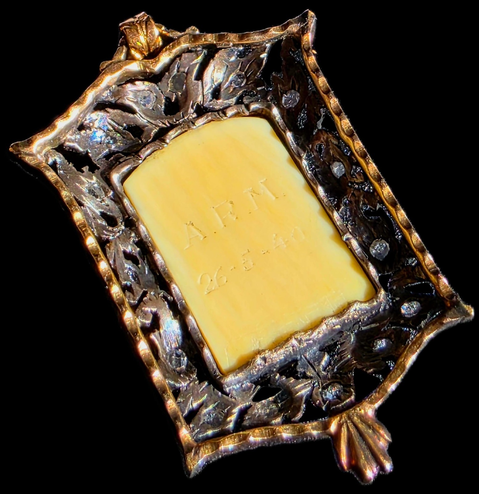 Fine Antique Art Nouveau 18K Gold Silver Diamonds Virgin Mary Pendant Ca 1900