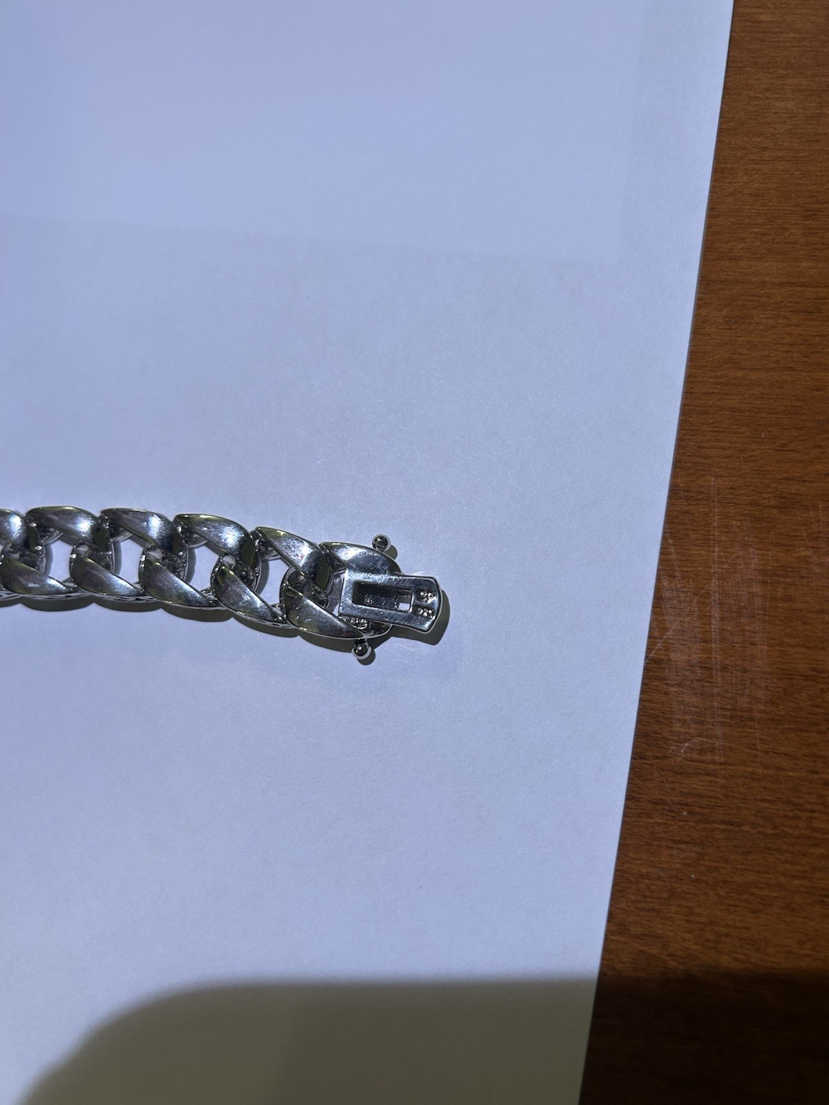 52.26G silver cuban link chain Bracelet