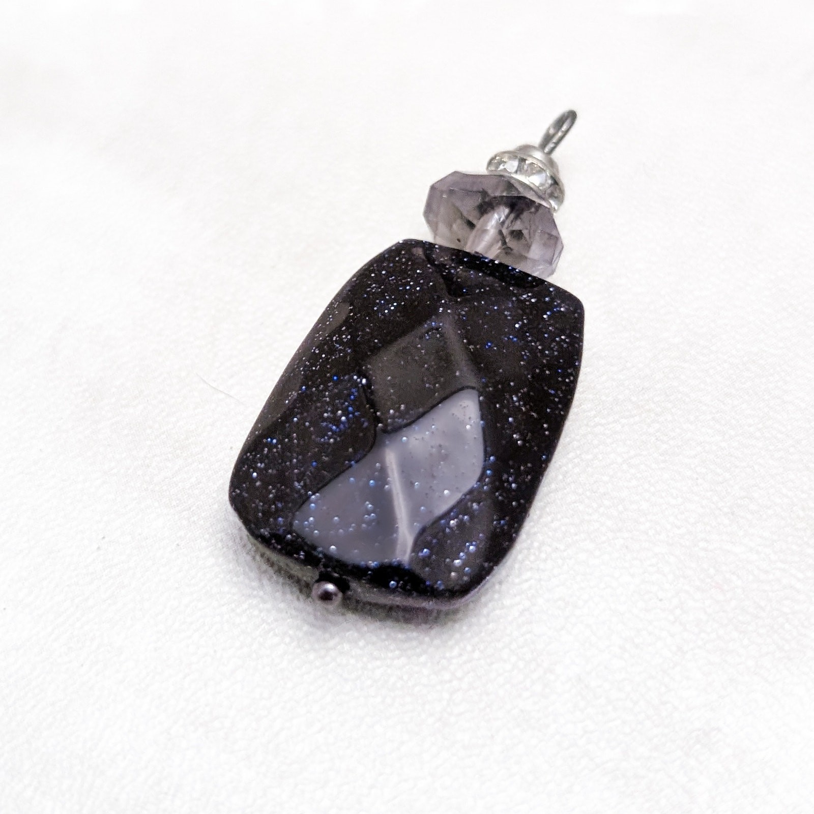 Vintage Pendant Midnight Tones Blue Glittery Dark Tones