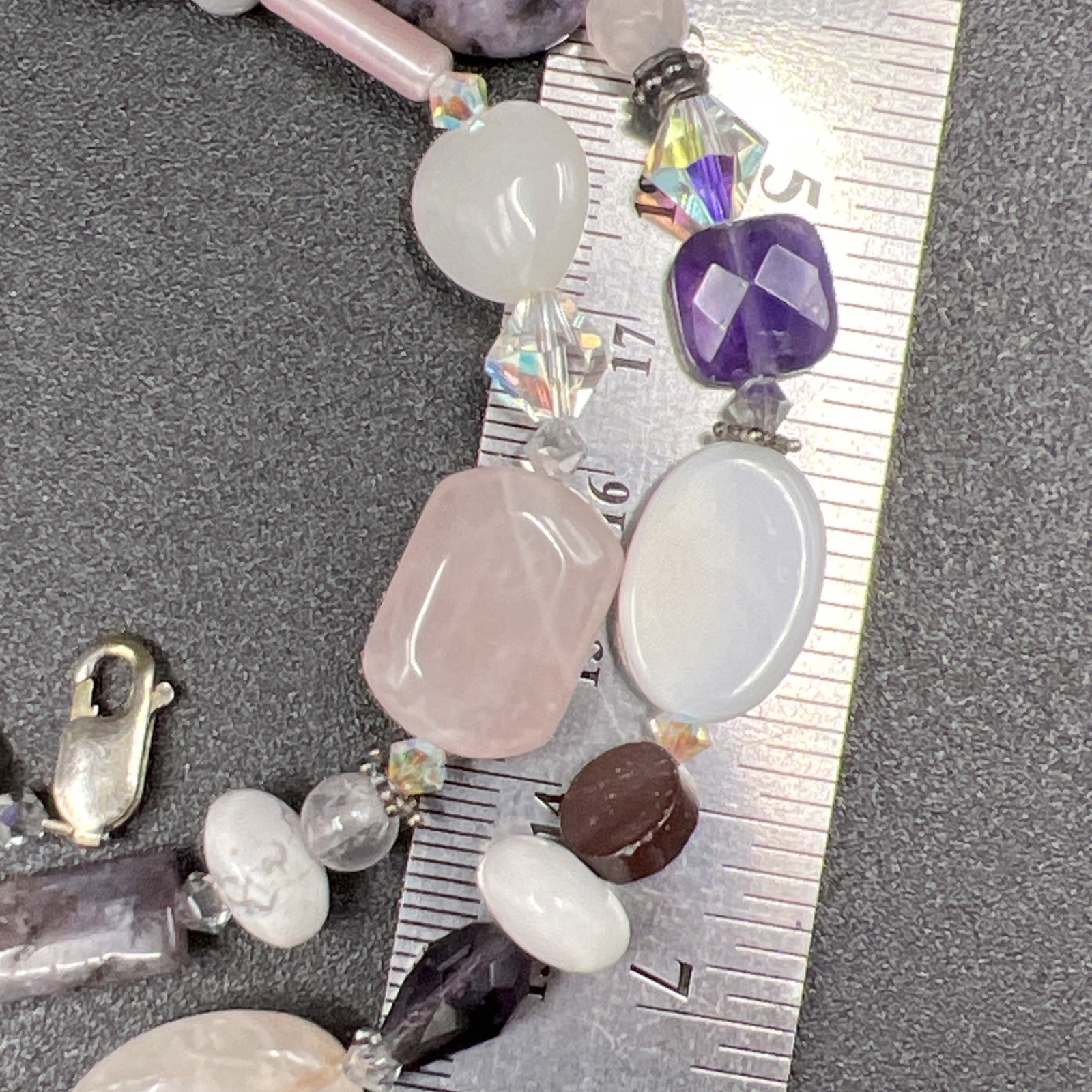 Chunky Southwestern Gemstone Crystal Necklace ~ 925 Sterling Silver ~ 20” ~ 44g