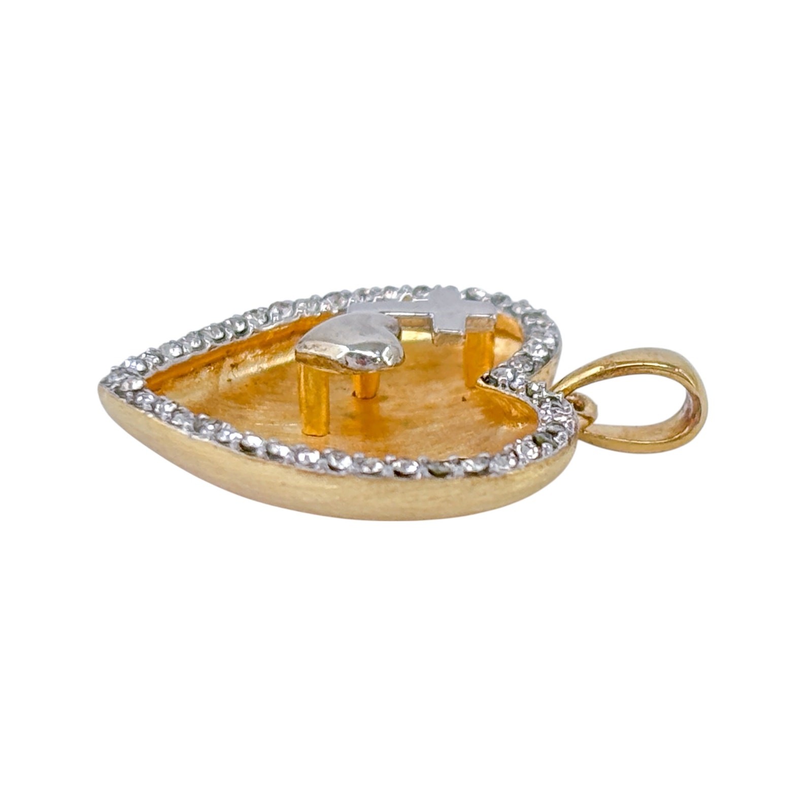 Faith Hope Love Heart Cross Cubic Zirconia | 18K Gold Plate Sterling Silver 925