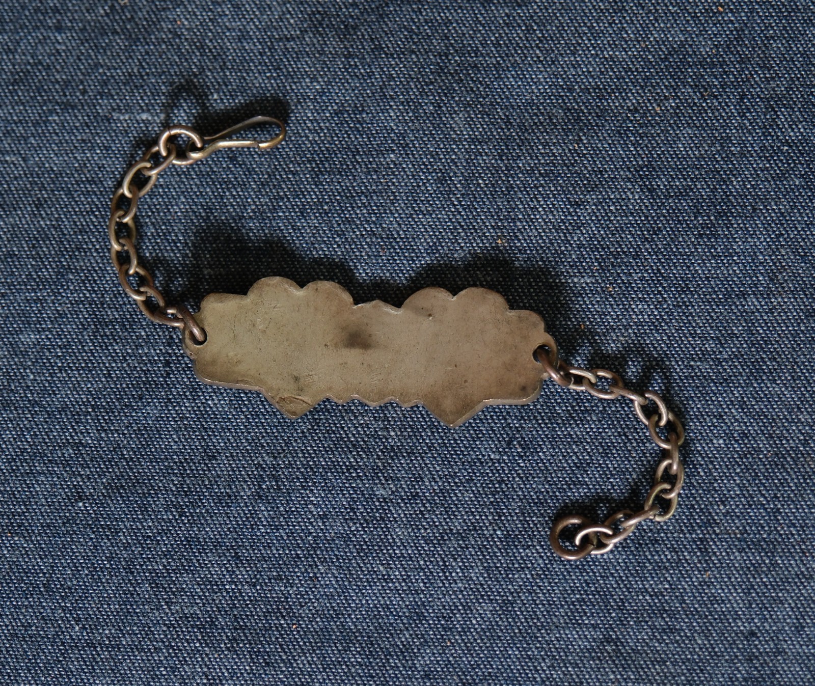 Vtg Post WWII 1940’s 1947 Occupied Korea War Jeweled Souvenir Hearts ID Bracelet