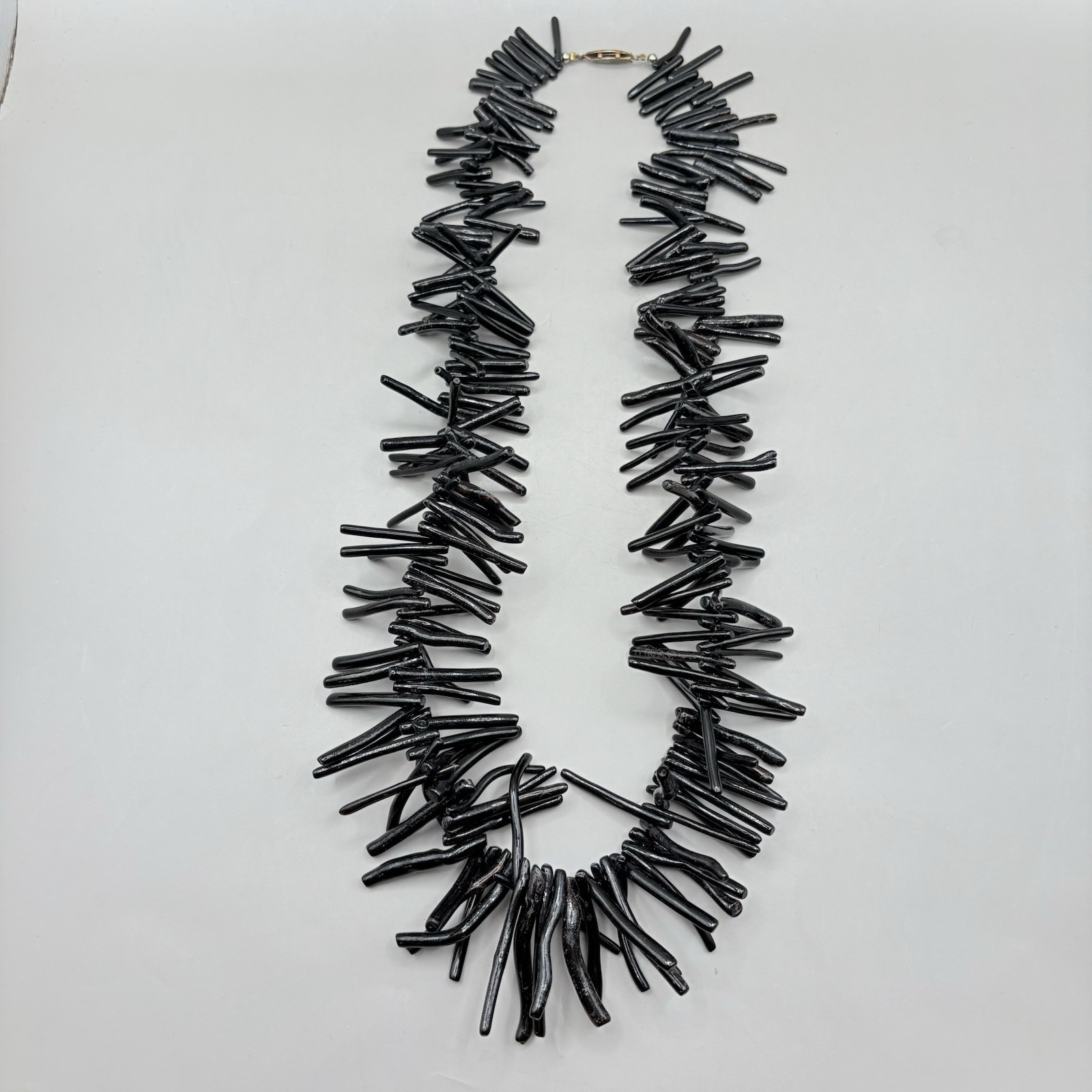 Vintage Black Branch Coral Necklace Natural Organic Statement Jewelry