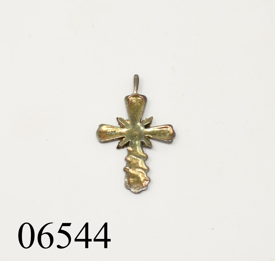 RGC Riddles Group Vintage Sterling Silver 12K Rose & Yellow Gold Cross Pendant