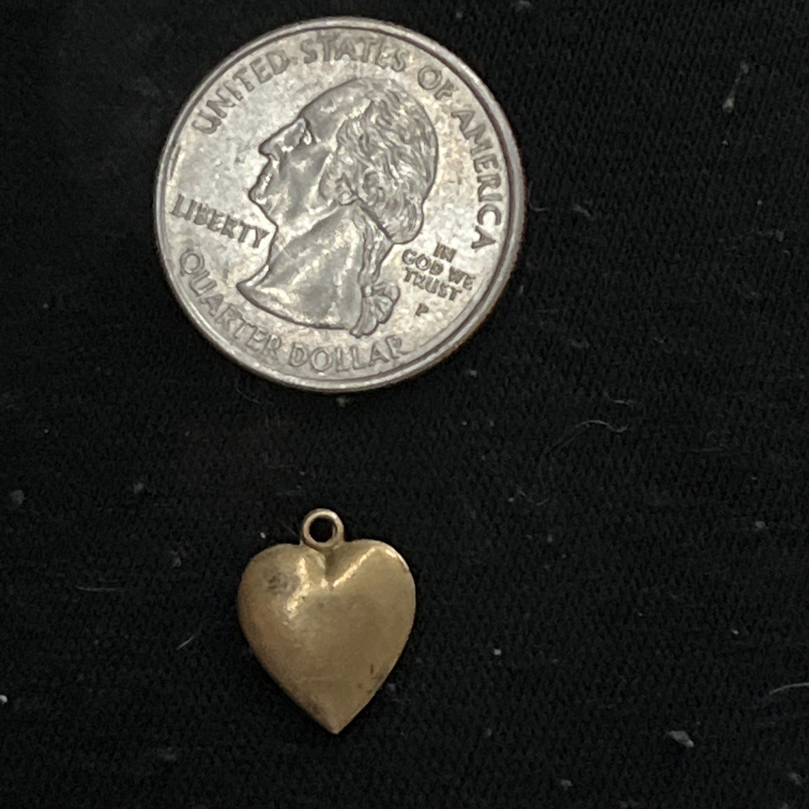 Antique Victorian Edwardian Stamped Brass Puffy Hearts Pendants