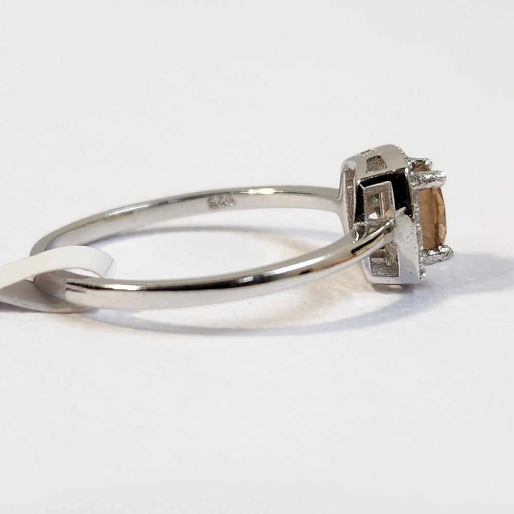 NIB Semi VTG 1cts Golden Champagne Topaz 925 Ring Sz 9/10