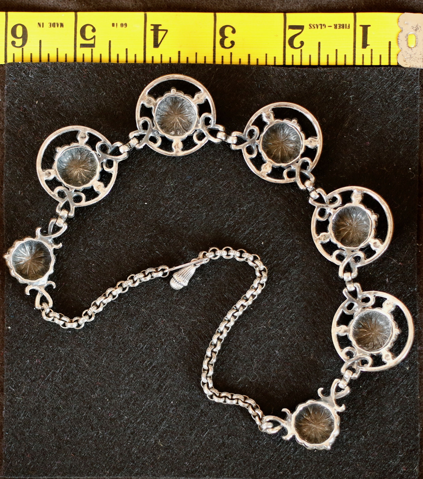 Vintage Pewter Necklace Adjustable 12″ to 17″ Shell or Abstract Modern