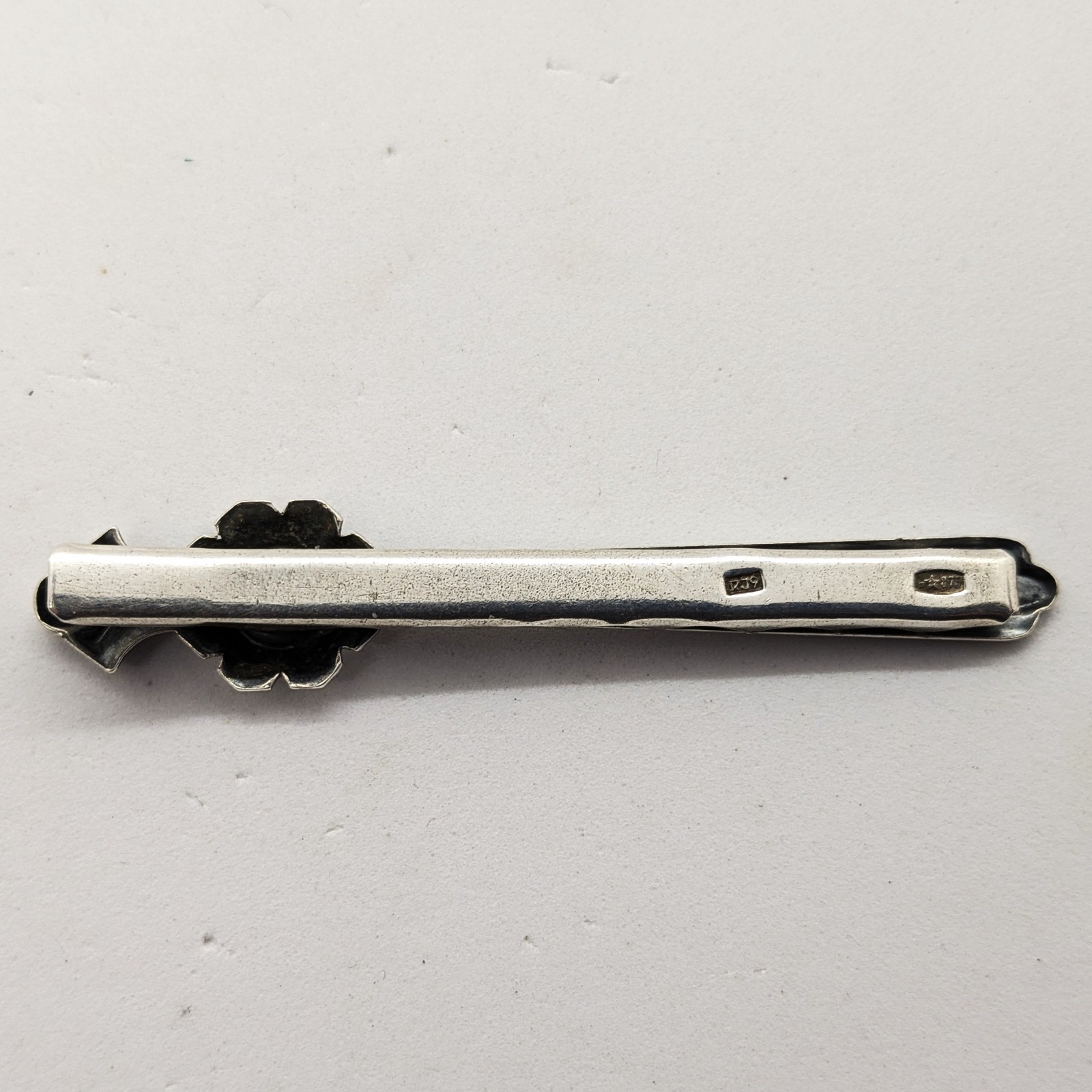 Vintage Luxury Soviet tie Clip made of ⭐875 Silver with the Star USSR hallmark#4