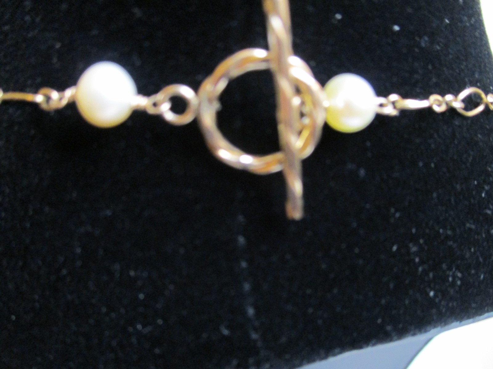 Antique-Like 14K GF Flowerette Necklace w/Jade, Amethyst, Pearl 30.75″L Handmade