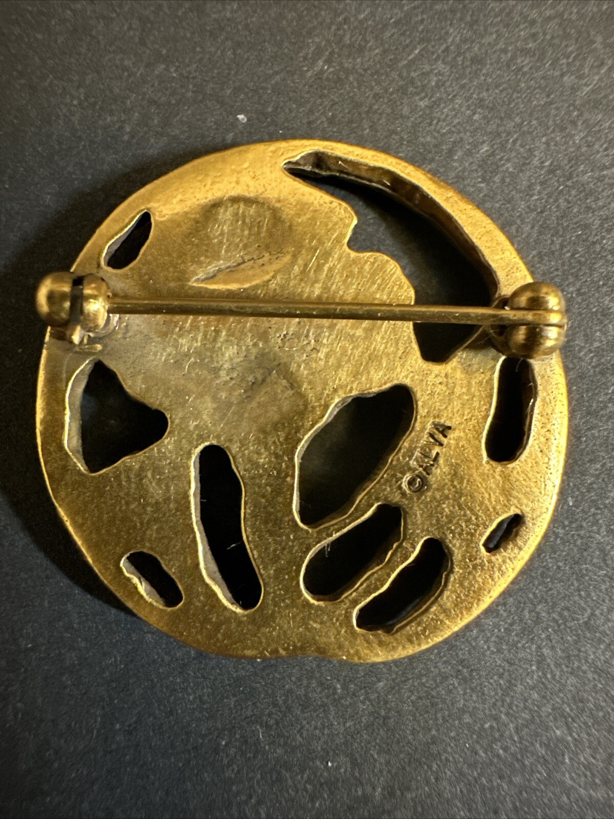 Vintage Alva Flower Art Nouveau Revival Museum Replica Brooch /Pin Jewelry.