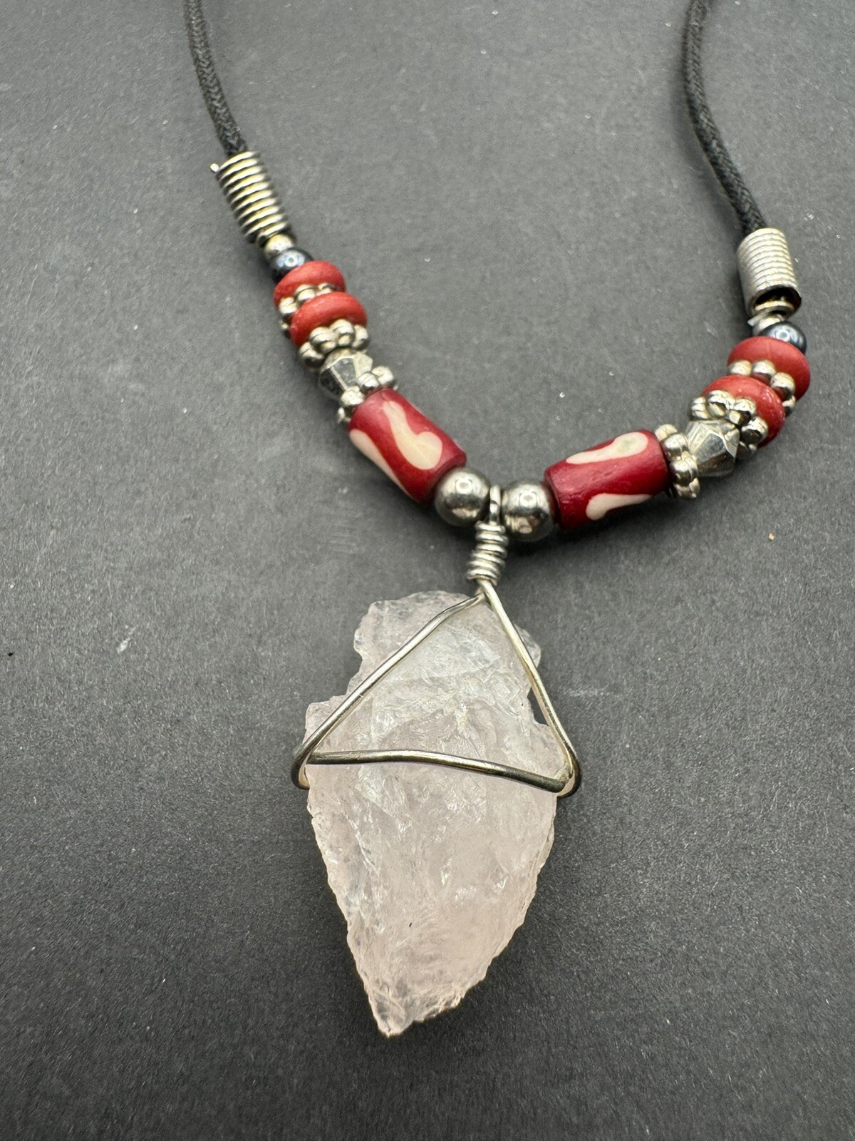 Beautiful Cord Quartz Necklace Stunning Vintage 17”