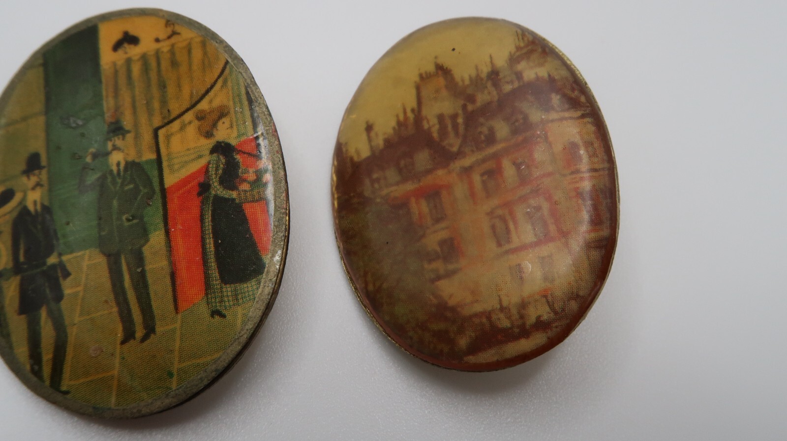 Vintage Brass England English Landscape Cityscape Pins 3.9cm BB13