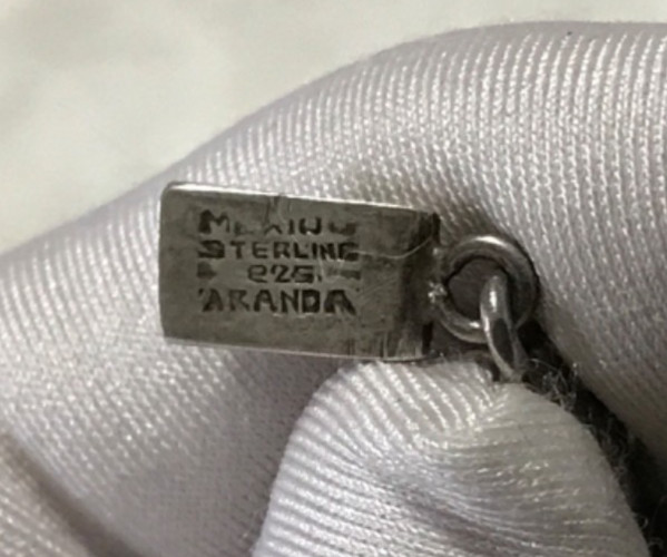 Vintage Handmade Mexican Sterling Silver 925 Charm Bracelet 9 Charms