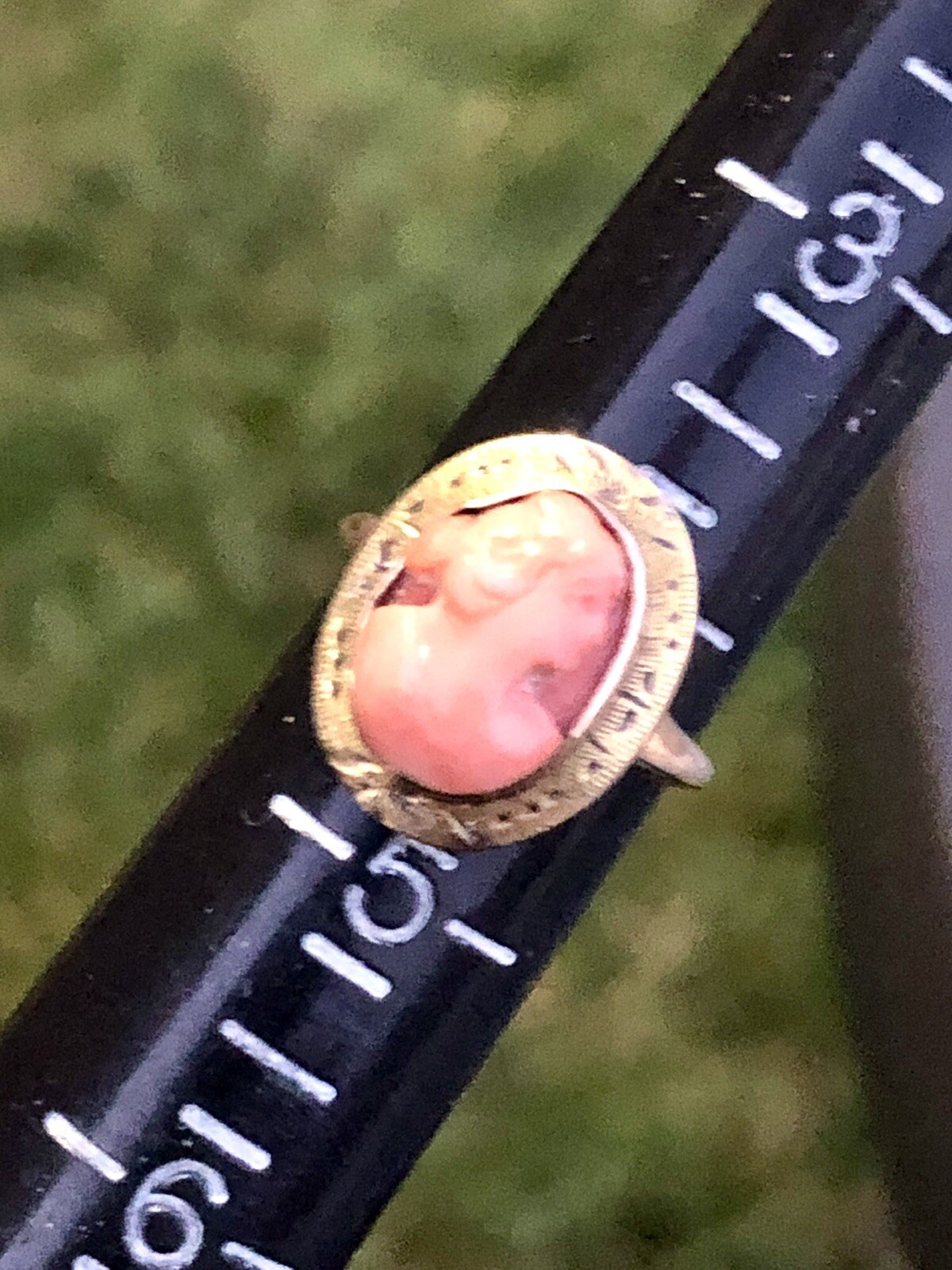 Antique Victorian 10K Solid Gold Coral Cameo Ring! Sz 4.25 Grandma’s Estate