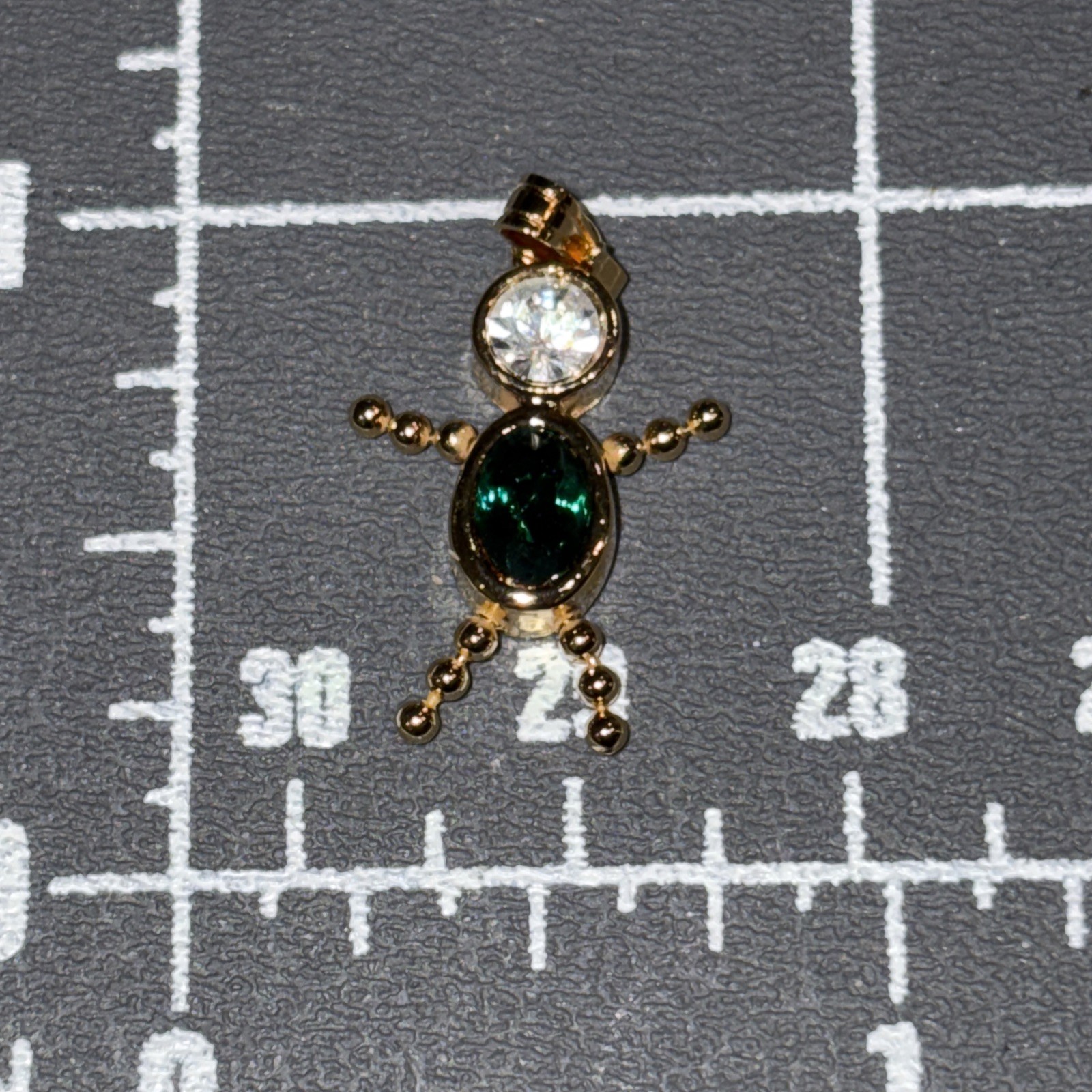 Avon Green Birthstone Children Charm May Simulated Emerald