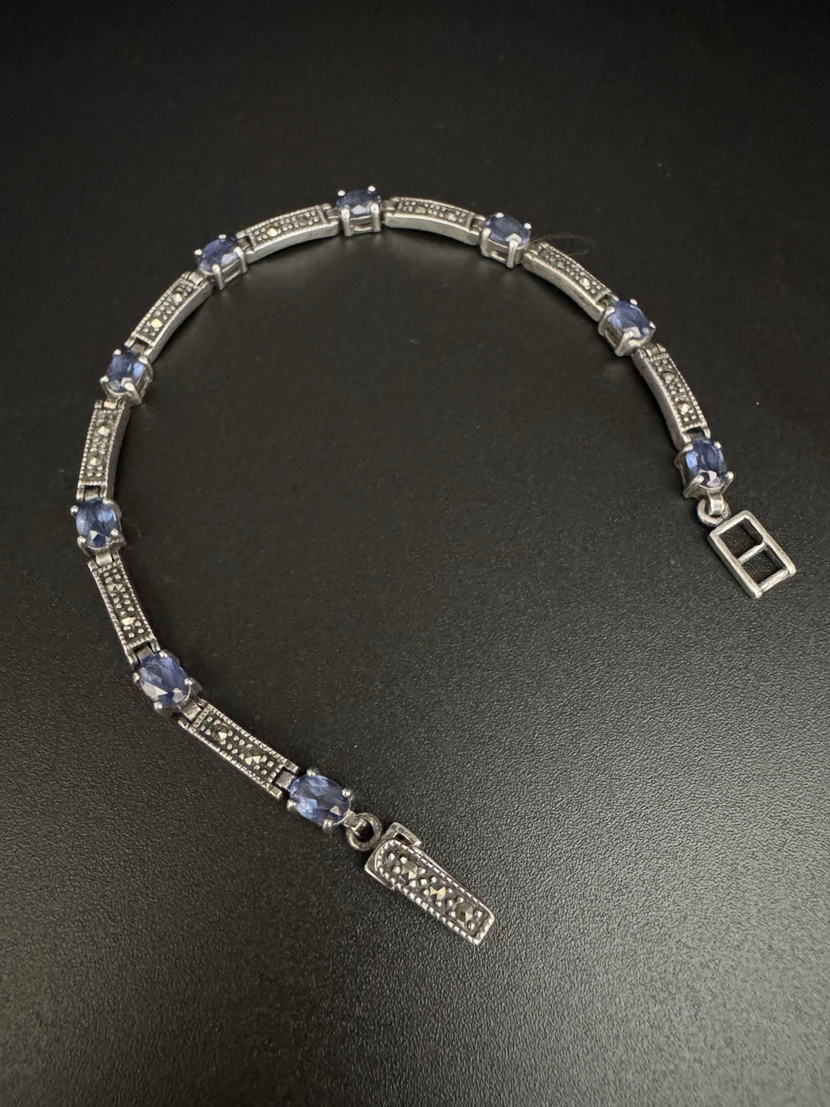 Charles Winston CW 925 Bracelet Amethyst‑Colored Glass Stones Sterling Silver