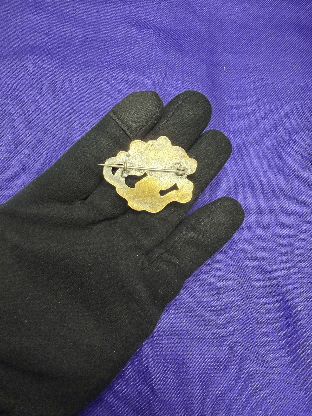Antique Art Nouveau Sterling Top Lady Portrait Brooch Pin Floral Hair